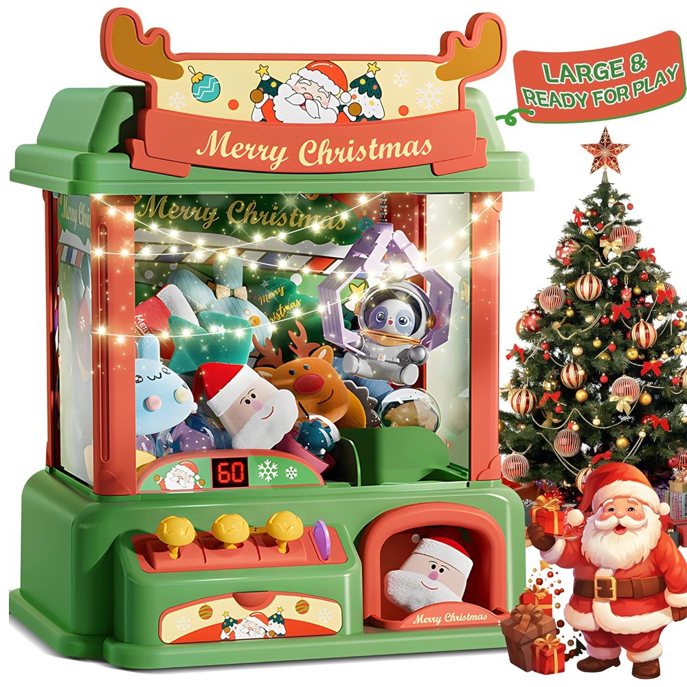 Arcade Vending & Laundry Revenue - 子供のためのクリスマスの爪のマシン,ミニ自動販売機,キャンディーのおもちゃ,アーケードゲーム,光の音,誕生日プレゼント