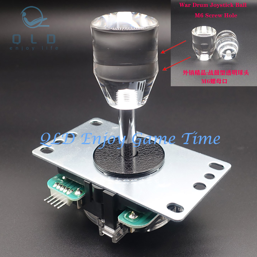 Joystick Arcade Parts - 2個入り アーケードスティック ウォードラム型 ボールトップ、クリアクリスタル、M6ネジ穴、アーケードゲーム機DIY対戦ジョイスティックトップボールパーツ