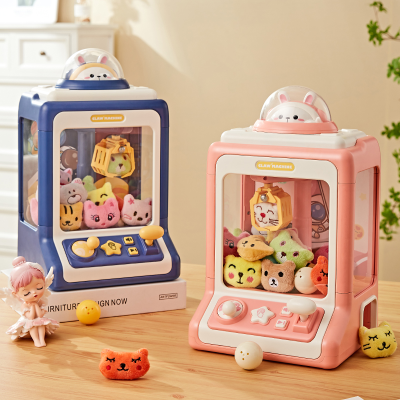 Claw Crane Machine - 子供用DIY電動クレーンゲーム、女の子向けミニドールつかみ取り、音楽付きクレーンゲーム、教育玩具、3歳児向けギフト