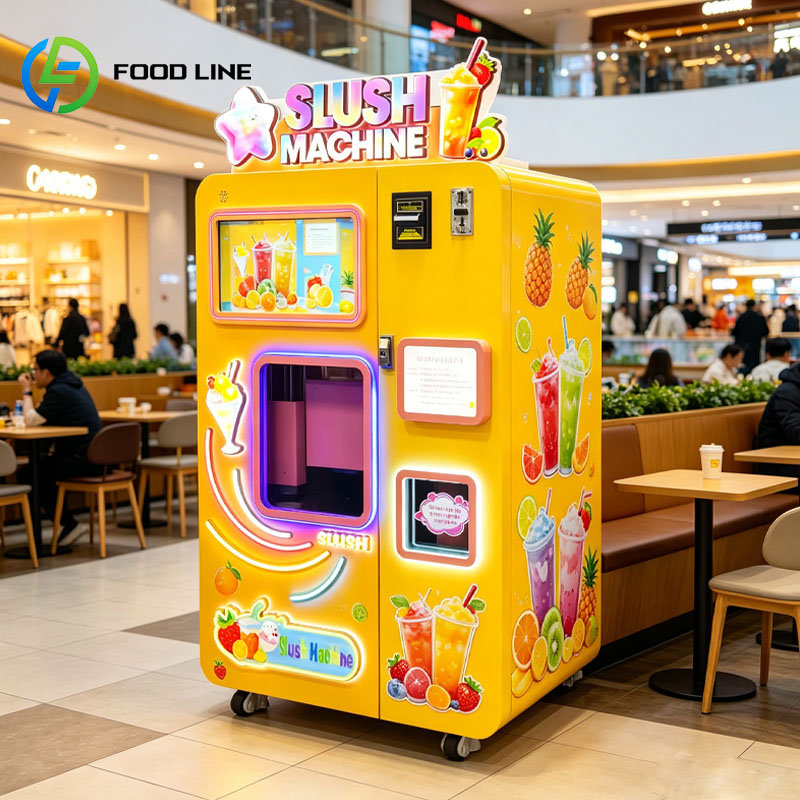 Slushie Machine Vending - スマートスラッシー自動販売機 冷凍ドリンクメーカー アイススラッシュマシン スムージー風飲料 LEDタッチスクリーン カスタマイズ可能