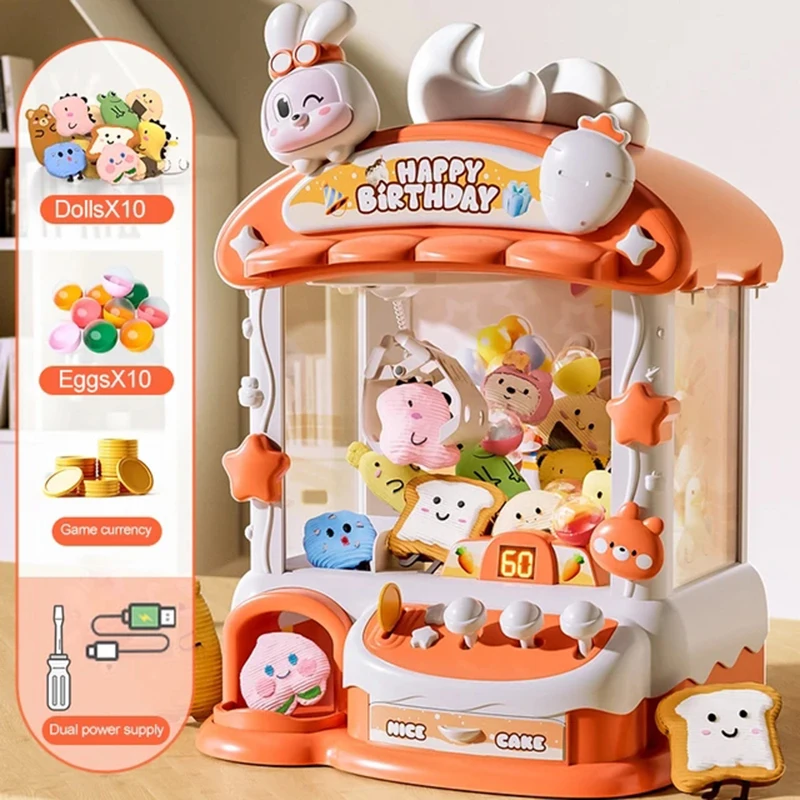 Claw Crane Machine - 漫画爪ゲーム機ウサギ自動人形機のおもちゃ子供のためのコイン式プレイゲーム爪クレーン機子供のおもちゃ