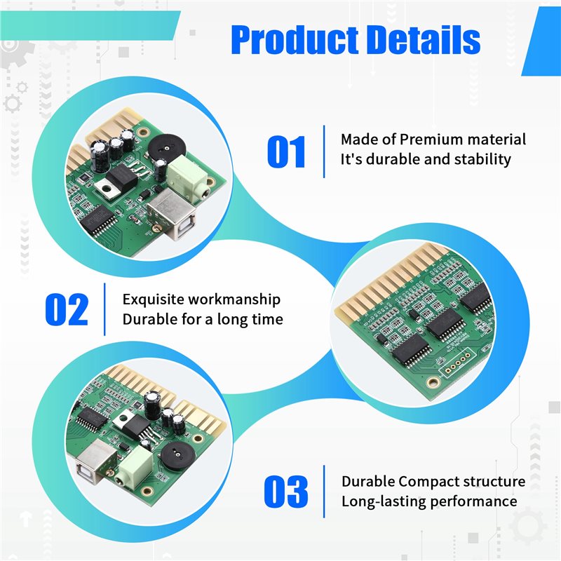 Usb Game Board Jamma - 新しいMAMEアーケードマシン、28ピンボードゲームコントローラーPC対応、JammaコンバーターPCB、USBオーディオケーブル付き