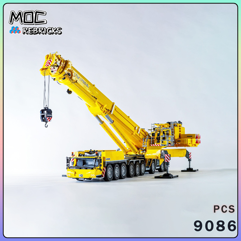 Claw Crane Machine - シティシリーズ MOC ブリック 1750-9.1 ジブクレーンビルディングブロックモデルキット DIY