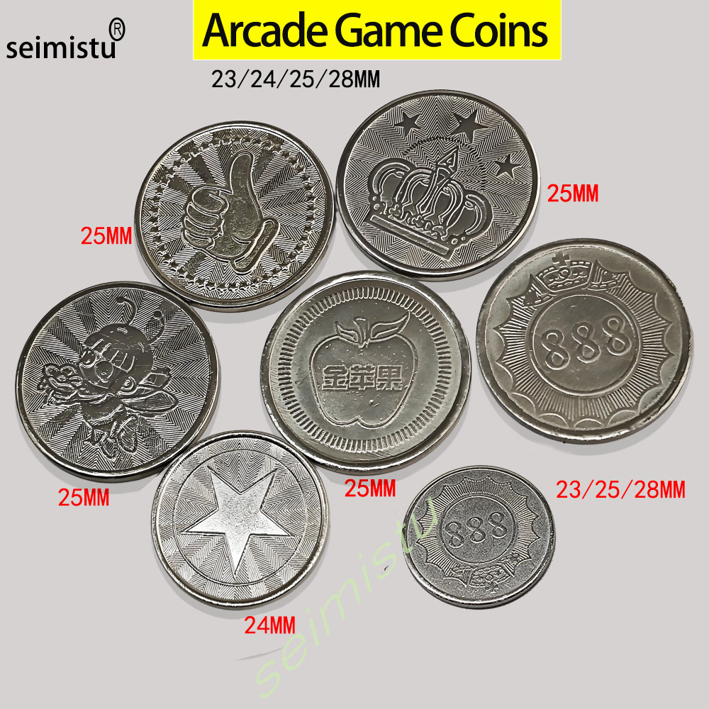 Arcade Vending & Laundry Revenue - 100個 ステンレス製 23/24/25mm トークン クラウンデザイン アーケードコイン