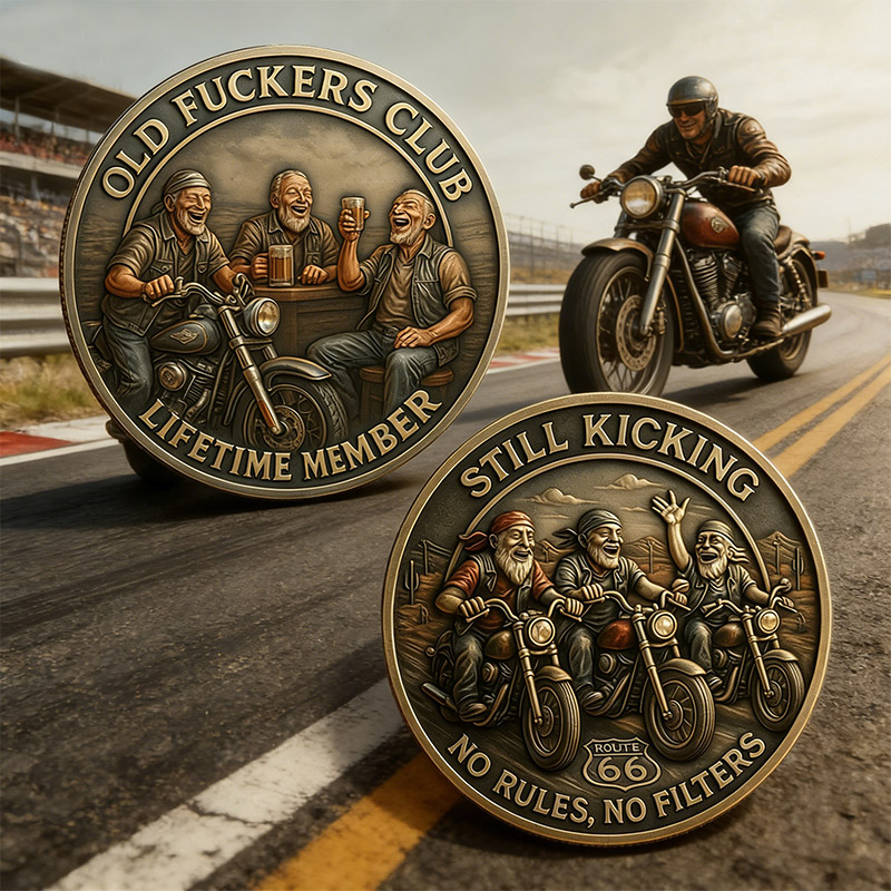 Token Coin Mechanism - 1個 ヴィンテージ オールドクラブ生涯会員チャレンジコイン スティルキッキングモーターサイクル記念メダル 記念品トークン コレクション用