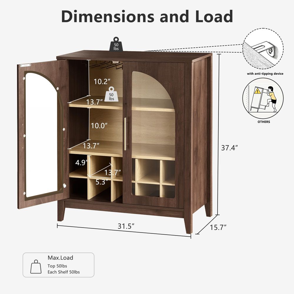 背の高い収納キャビネット、ガラス扉付き溝付きパントリーキャビ - Glass Cabinet Display のレビューと価格