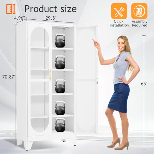71インチ高さのガラス扉付きロック式ディスプレイキャビネット - Glass Cabinet Display のレビューと価格