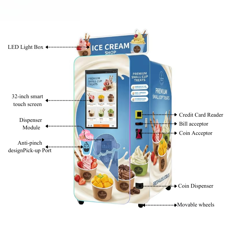 カスタマイズ可能なソフトクリーム自動販売機、セルフサービス、 - Popcorn Vending Machine のレビューと価格