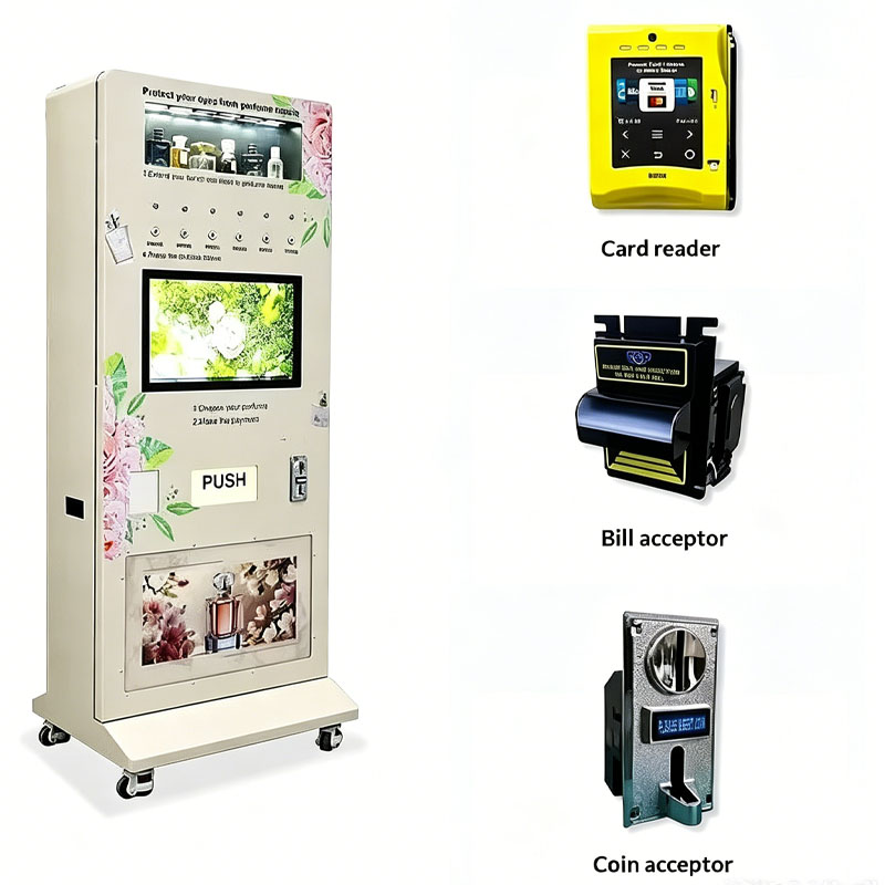 香水スプレー自動販売機、キャッシュレスフレグランス販売キオス - Popcorn Vending Machine のレビューと価格