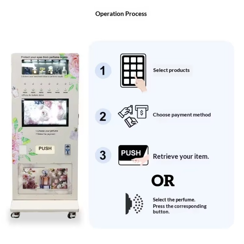 香水スプレー自動販売機、キャッシュレスフレグランス販売キオス - Popcorn Vending Machine のレビューと価格