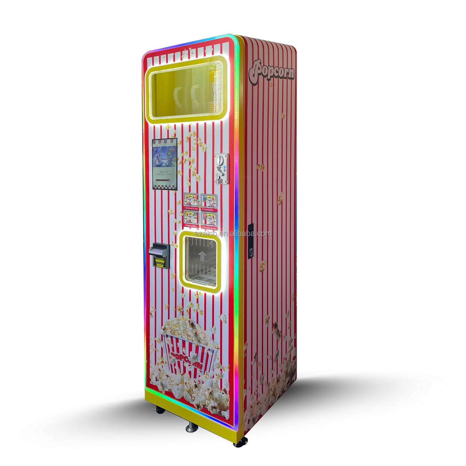 2つのフレーバー対応業務用ポップコーン製造自動販売機 タッチ - Popcorn Vending Machine のレビューと価格