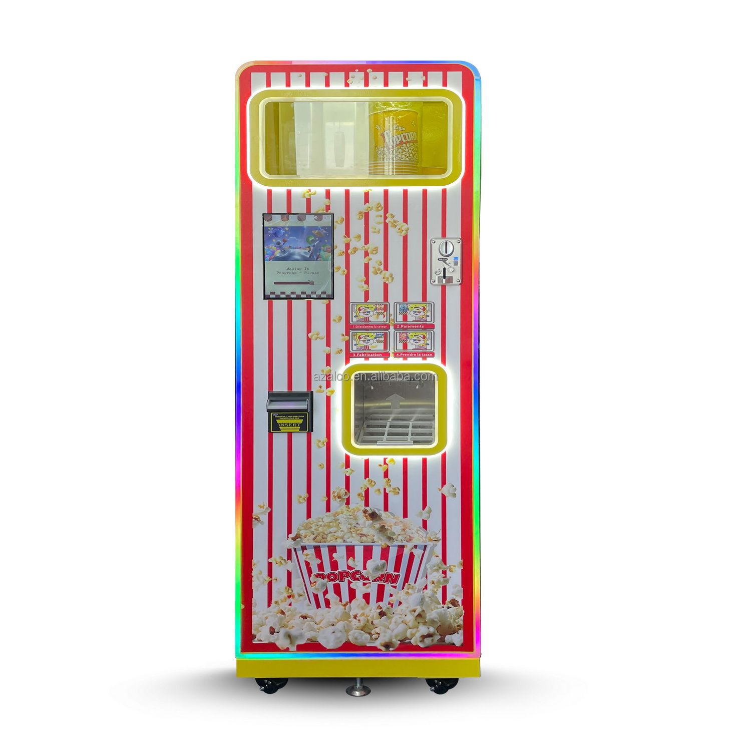 2つのフレーバー対応業務用ポップコーン製造自動販売機 タッチ - Popcorn Vending Machine のレビューと価格