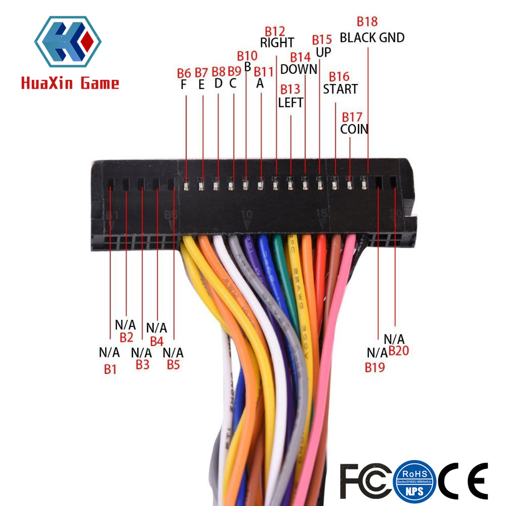 アーケードケーブルハーネス,40ピンpcbケーブル,コイン受 - Arcade Button Pcb のレビューと価格