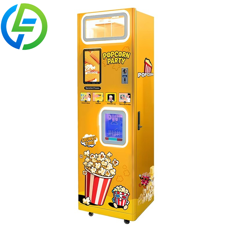 カスタマイズ可能な熱風式全自動コイン式ポップコーン製造機、フ - Popcorn Vending Machine のレビューと価格