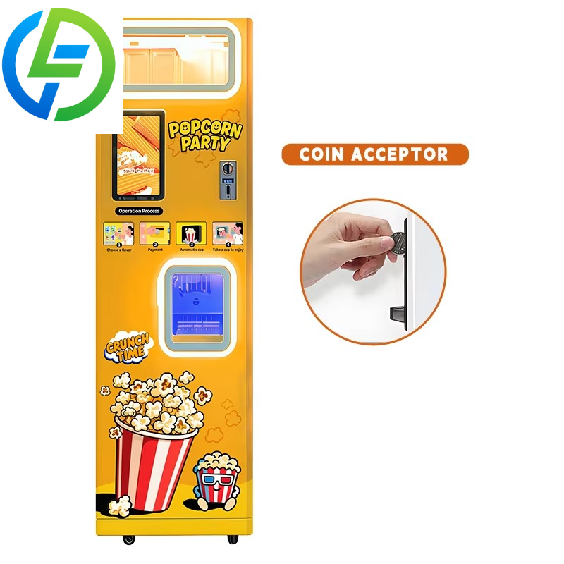 カスタマイズ可能な熱風式全自動コイン式ポップコーン製造機、フ - Popcorn Vending Machine のレビューと価格