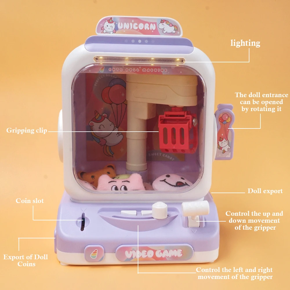 子供のための音楽と照明付きのミニクローマシン,電子ディスペン - Claw Crane Machine のレビューと価格