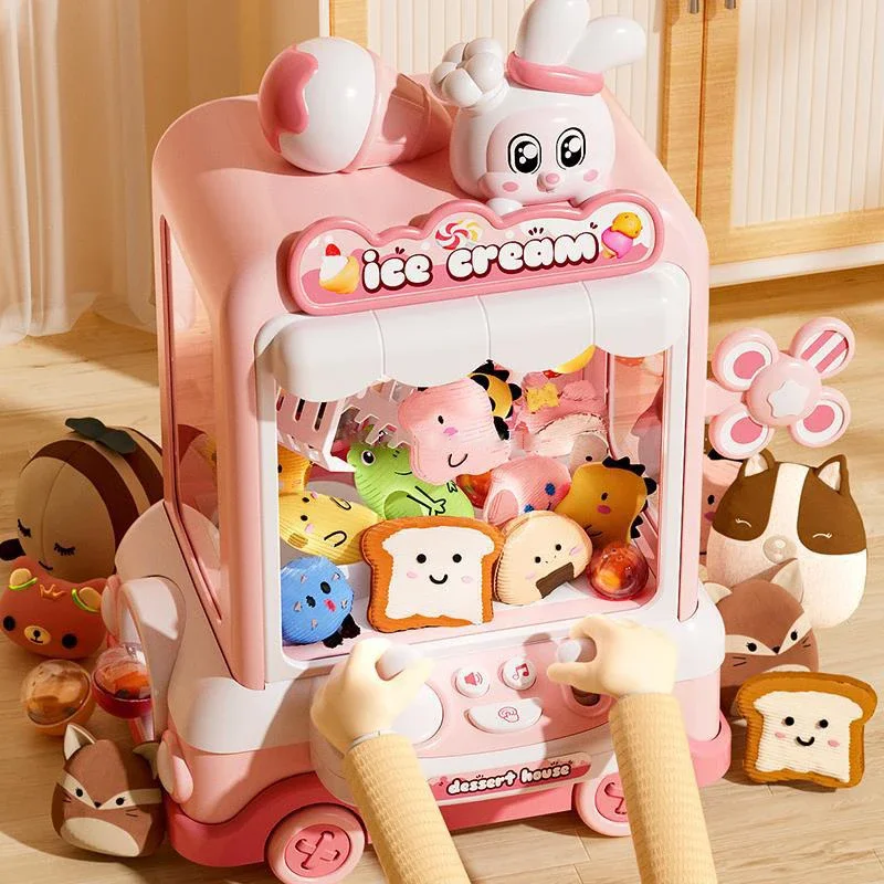 子供のためのウサギ人形のおもちゃ,光の音楽を備えたミニ漫画ク - Claw Crane Machine のレビューと価格