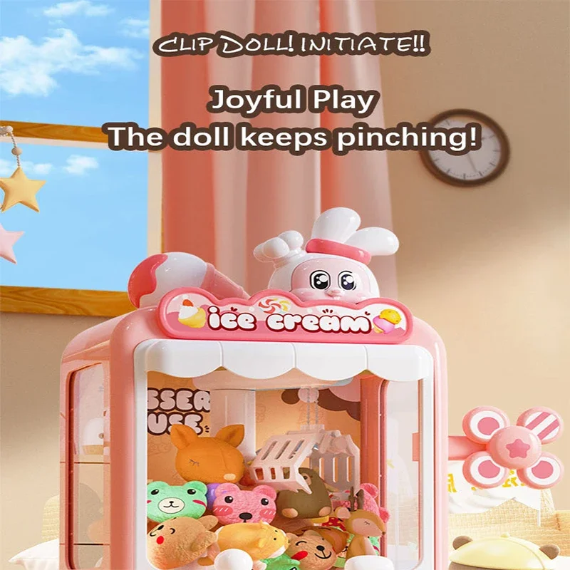 子供のためのウサギ人形のおもちゃ,光の音楽を備えたミニ漫画ク - Claw Crane Machine のレビューと価格