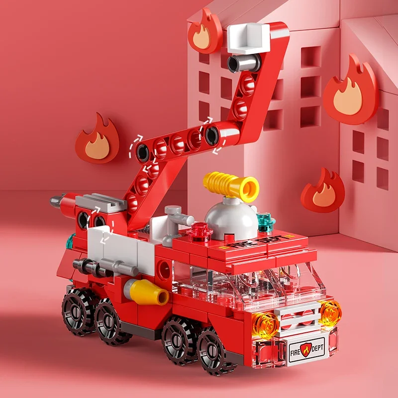 子供のための消防車のビルディングブロック,警察のトラック,エ - Claw Crane Machine のレビューと価格